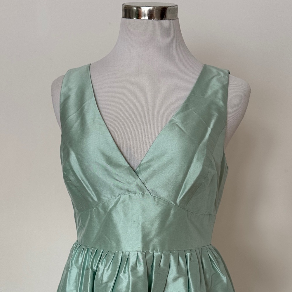 J. Crew Hope Dress Silk Dupioni Aqua 4 NWT Sleeveless Wedding Party $228 - Picture 2 of 8